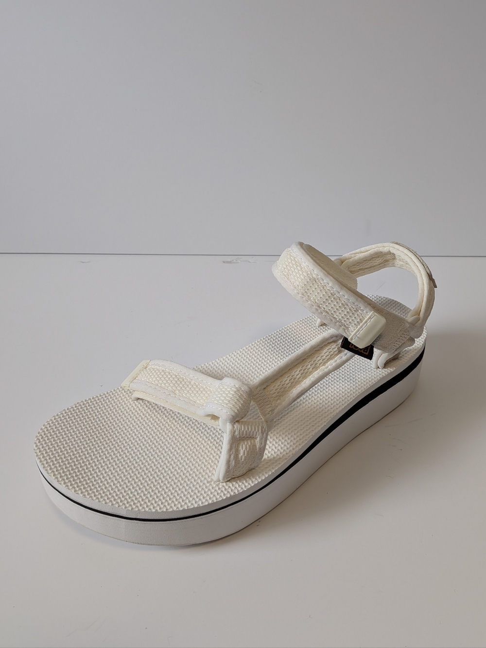Teva Women's Flatform Universal Mesh Print Sandal in Bright White, Size 9